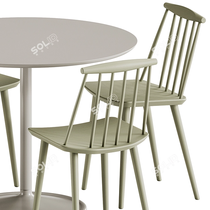 Sleek Scandinavian-Inspired Cafe Set 3D model image 6