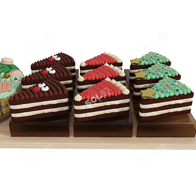 Gourmet Christmas Treats Set 3D model image 4