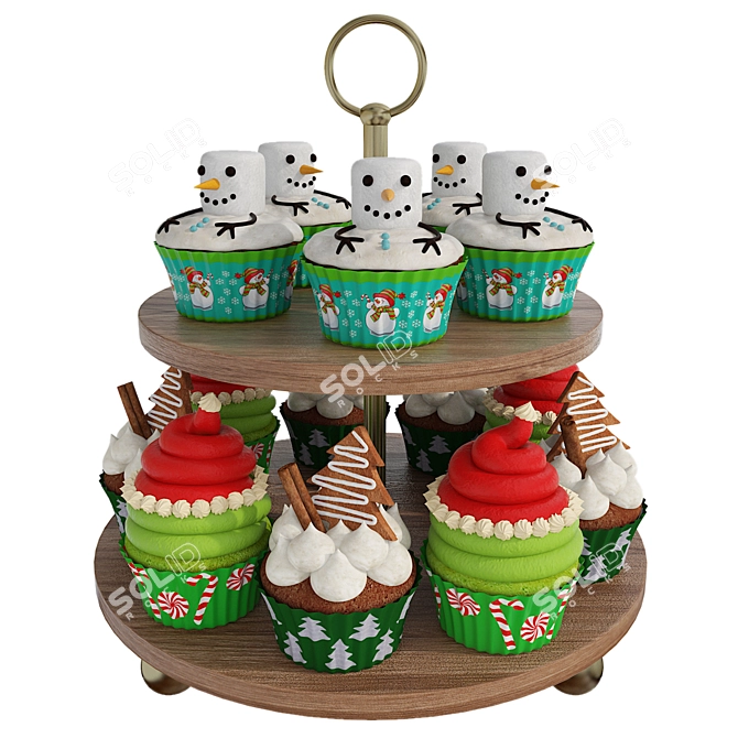 Gourmet Christmas Treats Set 3D model image 5