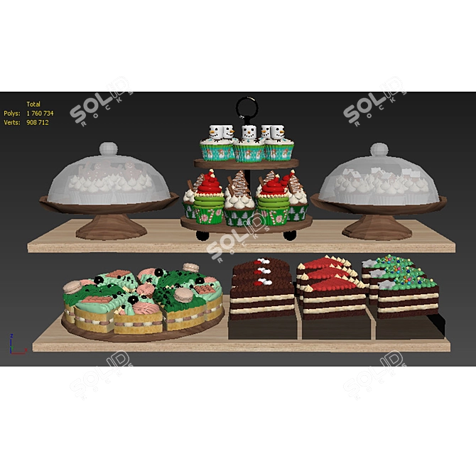 Gourmet Christmas Treats Set 3D model image 7