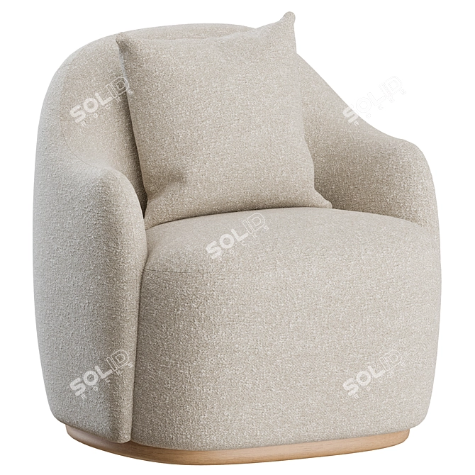 Sophisticated Barba Armchair by Fogia 3D model image 3