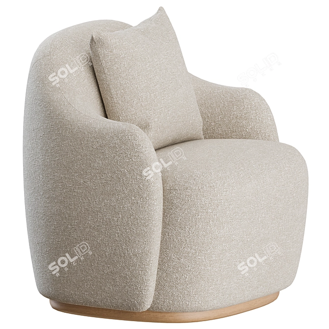 Sophisticated Barba Armchair by Fogia 3D model image 5