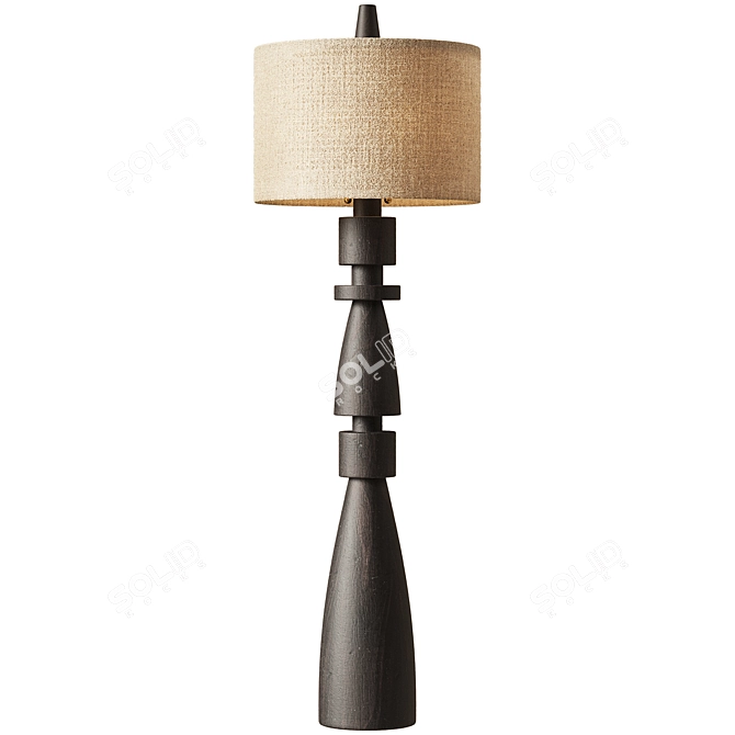 1stdibs Sculptural Wood Floor Lamp 3D model image 4