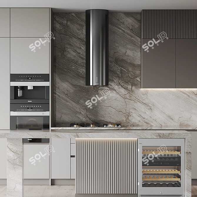 Modern Kitchen 3D Model Set 3D model image 6