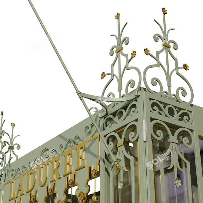 Metallic Entry Group with Gilded Elements 3D model image 6