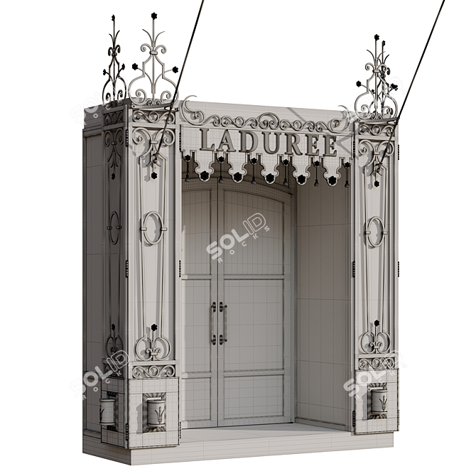 Metallic Entry Group with Gilded Elements 3D model image 7