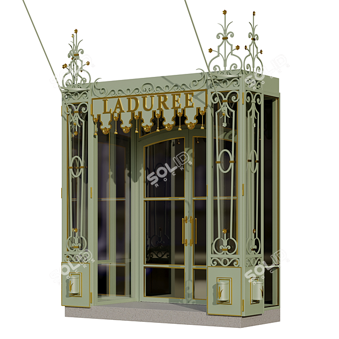 Metallic Entry Group with Gilded Elements 3D model image 10