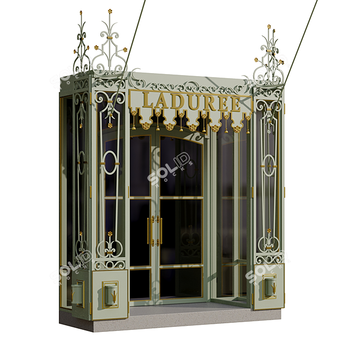 Metallic Entry Group with Gilded Elements 3D model image 11