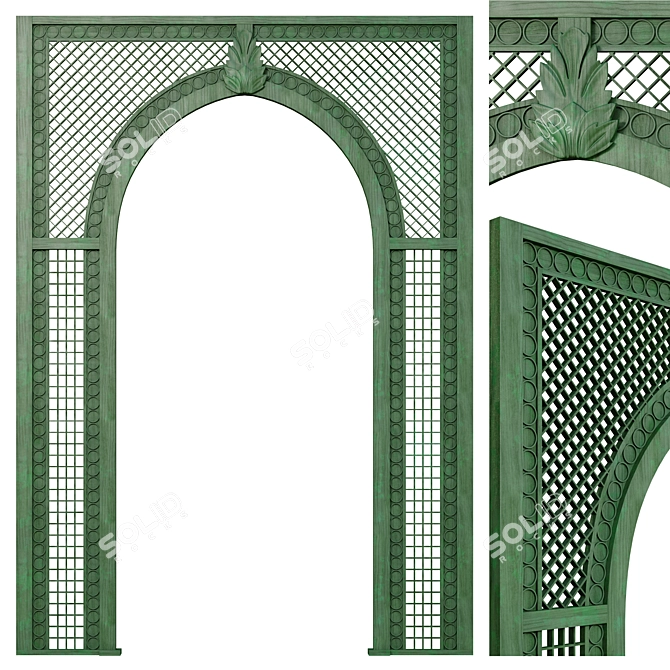 Wooden Garden Pergola Arch 3D model image 1