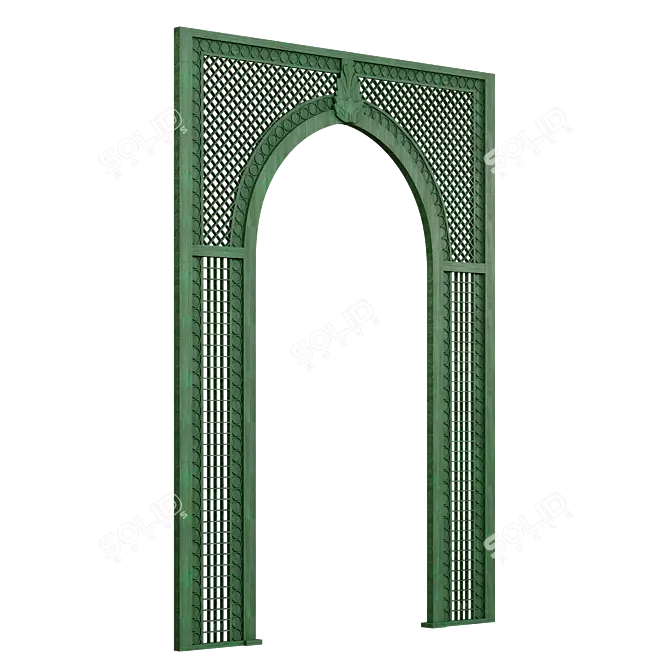 Wooden Garden Pergola Arch 3D model image 3