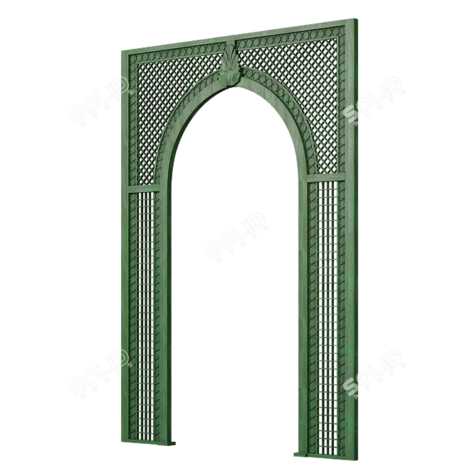 Wooden Garden Pergola Arch 3D model image 4