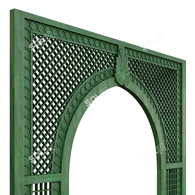 Wooden Garden Pergola Arch 3D model image 6