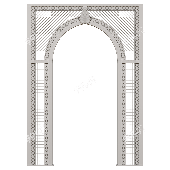 Wooden Garden Pergola Arch 3D model image 7