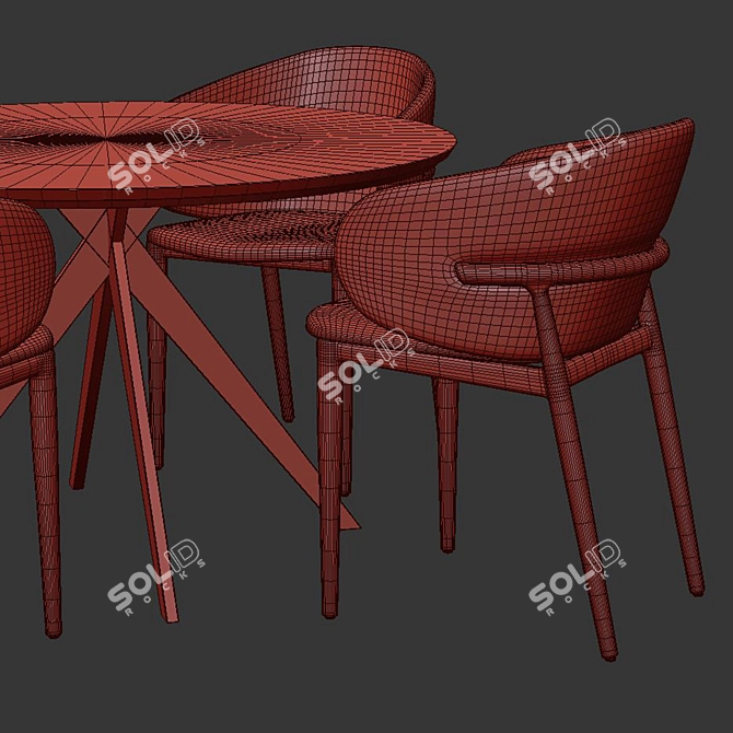 Sleek Dining Set 2016 Vray 3D model image 3