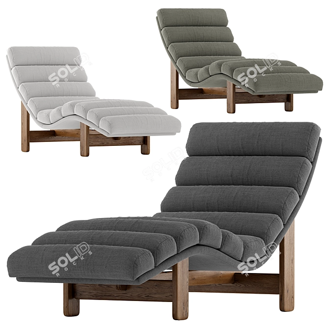 Elegant Upholstered Philippe Chaise Lounge 3D model image 8