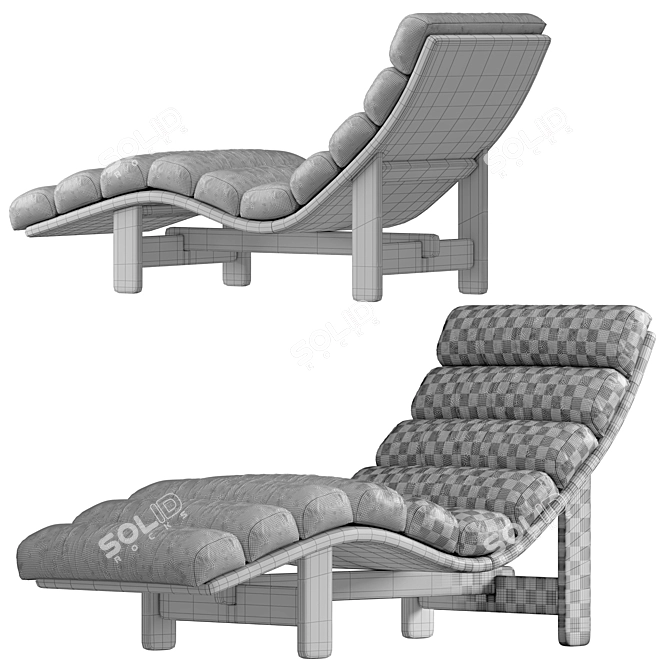 Elegant Upholstered Philippe Chaise Lounge 3D model image 13