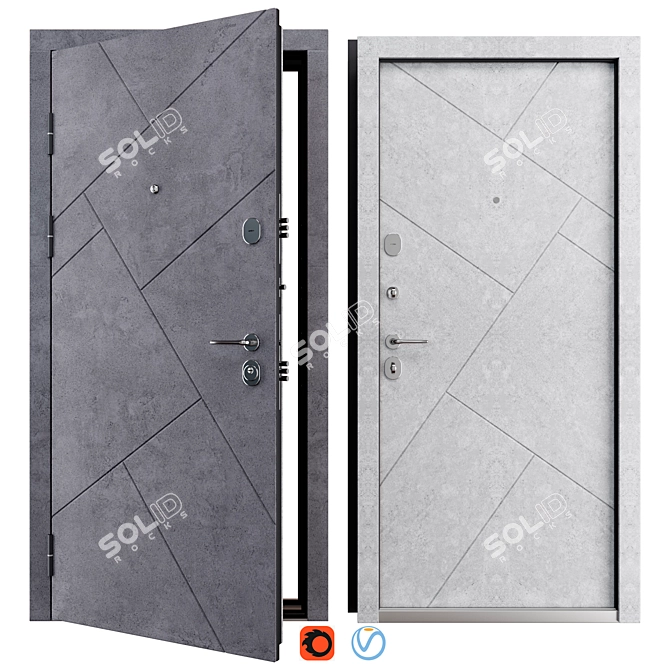 Avalon Fort Metal Entry Door 3D model image 1