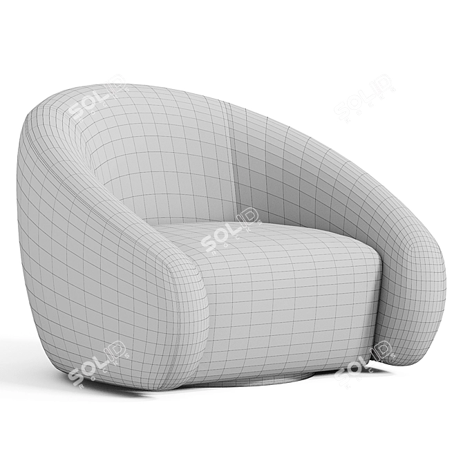 Sculpted Modern Chair Design 3D model image 5