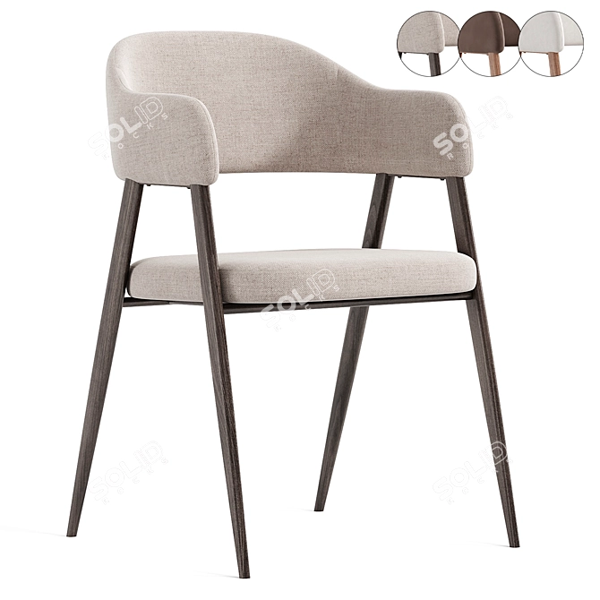 Modern Twin Chair in Gray 3D model image 2