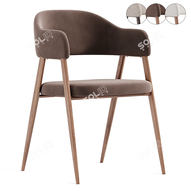 Modern Twin Chair in Gray 3D model image 4