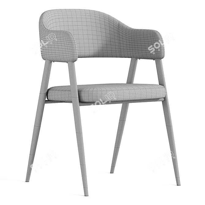 Modern Twin Chair in Gray 3D model image 6