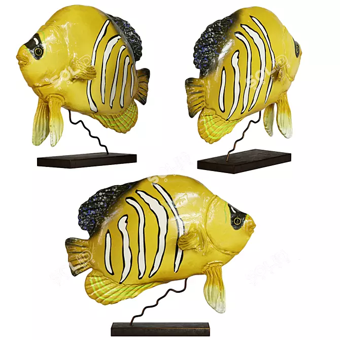 Colorful Fish Figurines Set 3D model image 3