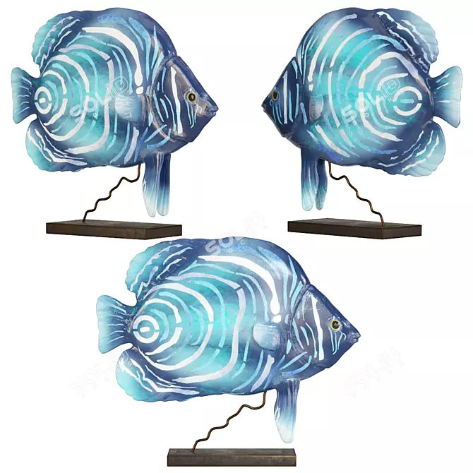 Colorful Fish Figurines Set 3D model image 7