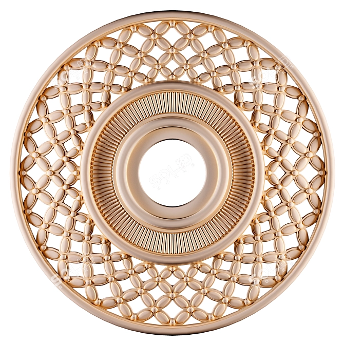 Elegant Ceiling Medallion 56 3D model image 1