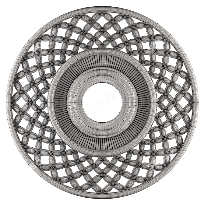 Elegant Ceiling Medallion 56 3D model image 2