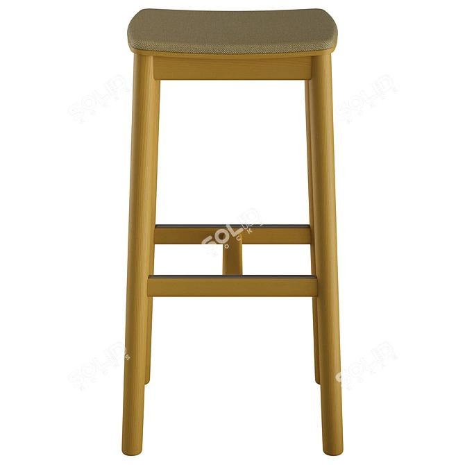 Billiani White Stool with Upholstered Seat 3D model image 3