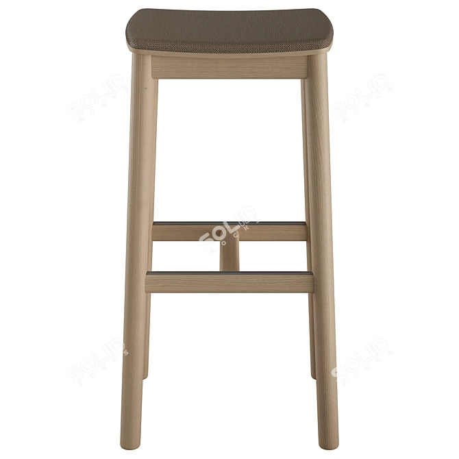 Billiani White Stool with Upholstered Seat 3D model image 4