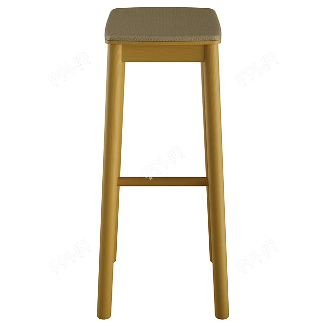 Billiani White Stool with Upholstered Seat 3D model image 5