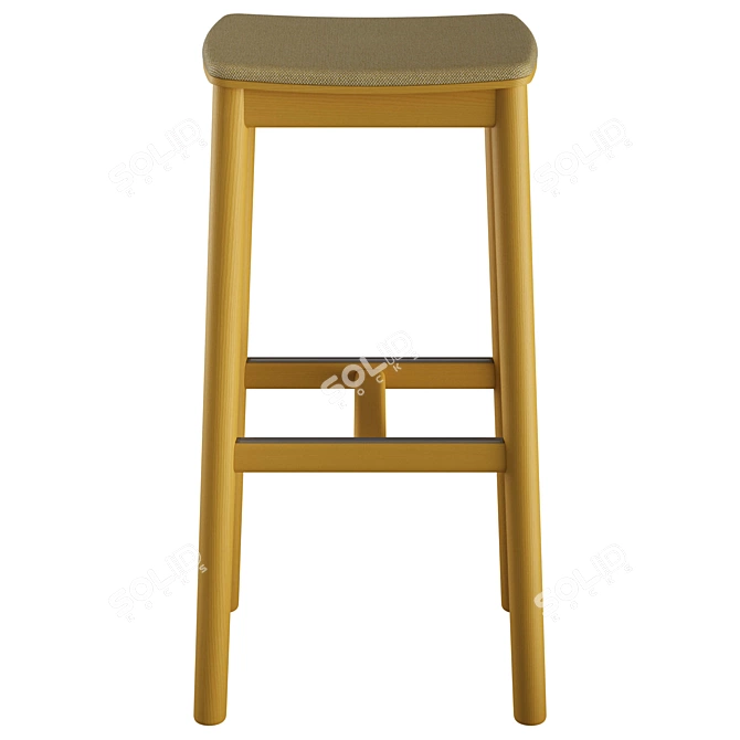 Billiani White Stool with Upholstered Seat 3D model image 12