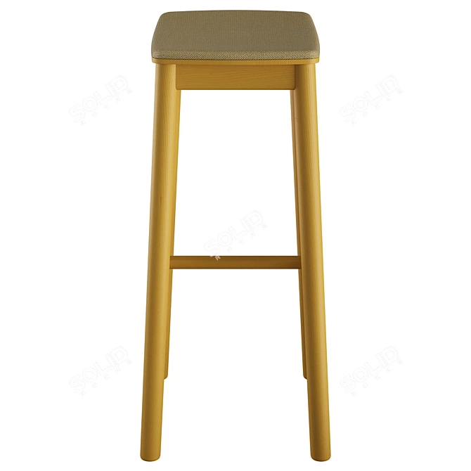 Billiani White Stool with Upholstered Seat 3D model image 13