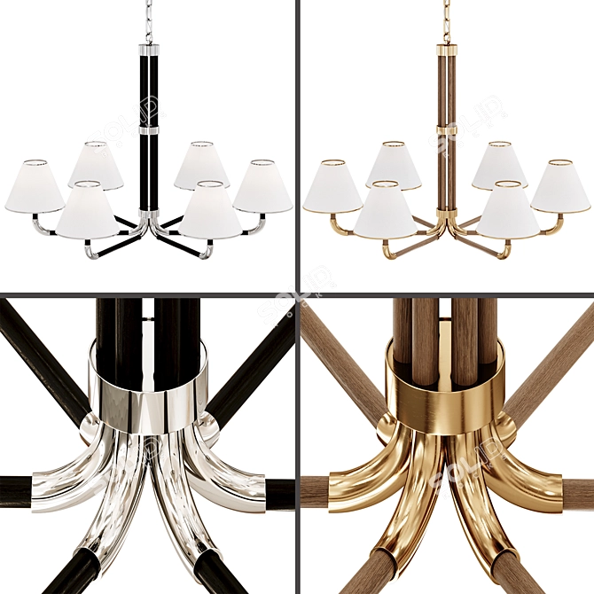 Rigby XL Chandelier by Visual Comfort 3D model image 4