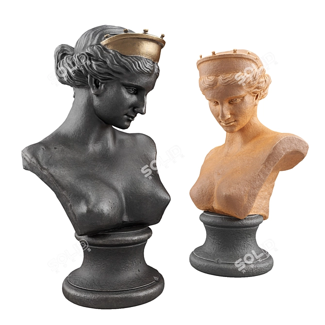 Ancient Venus Bust Sculpture 3D model image 1