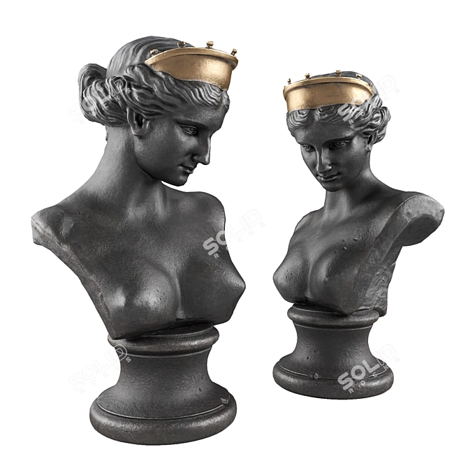 Ancient Venus Bust Sculpture 3D model image 2