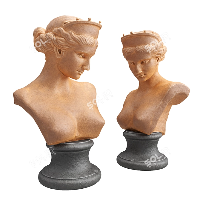 Ancient Venus Bust Sculpture 3D model image 3