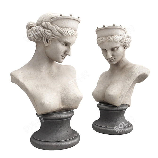 Ancient Venus Bust Sculpture 3D model image 4