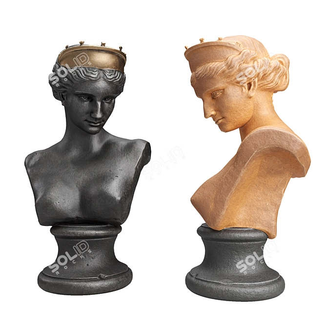 Ancient Venus Bust Sculpture 3D model image 5