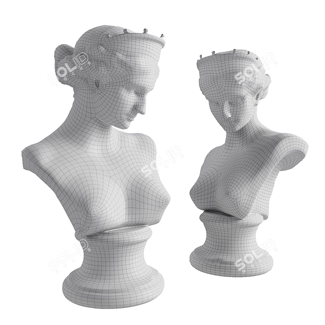 Ancient Venus Bust Sculpture 3D model image 7