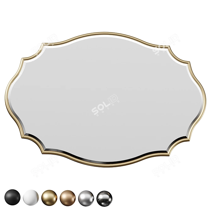 Moroccan-Inspired Oval Wall Mirror 3D model image 1