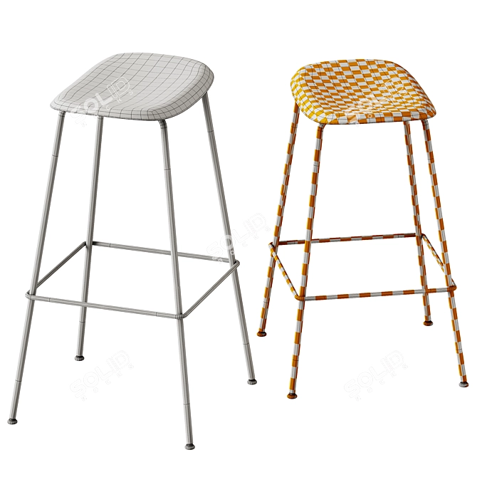 Minimalist Muuto Fiber Bar Stool 3D model image 5