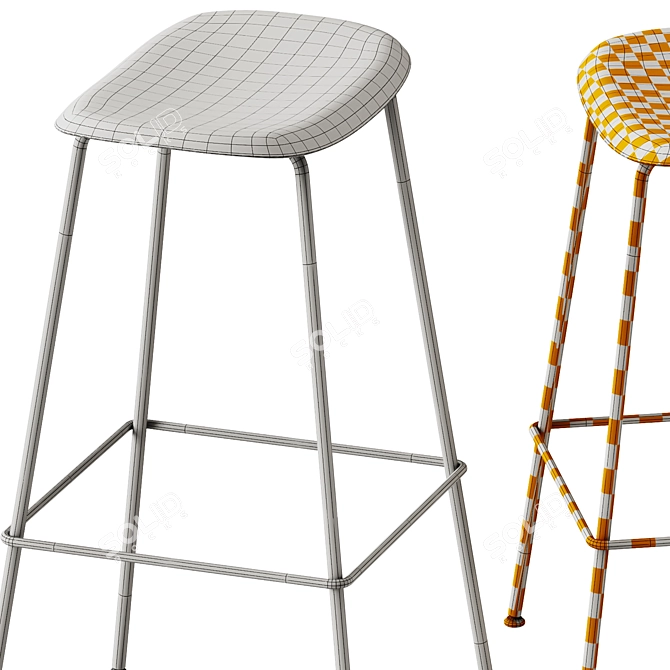 Minimalist Muuto Fiber Bar Stool 3D model image 6
