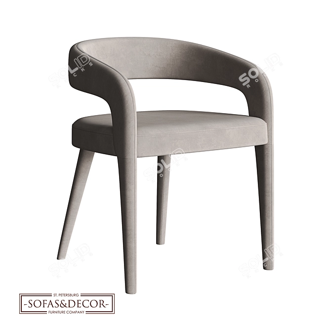 Customizable Ergonomic Velveary Chair 3D model image 1