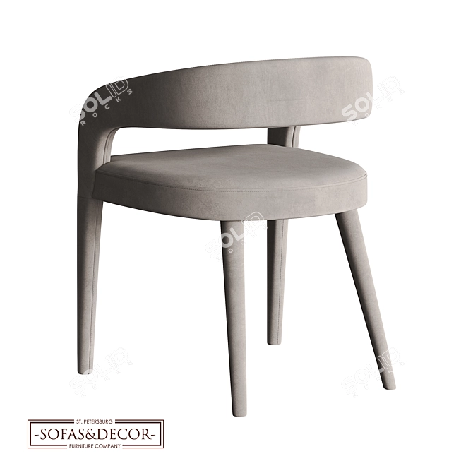 Customizable Ergonomic Velveary Chair 3D model image 2