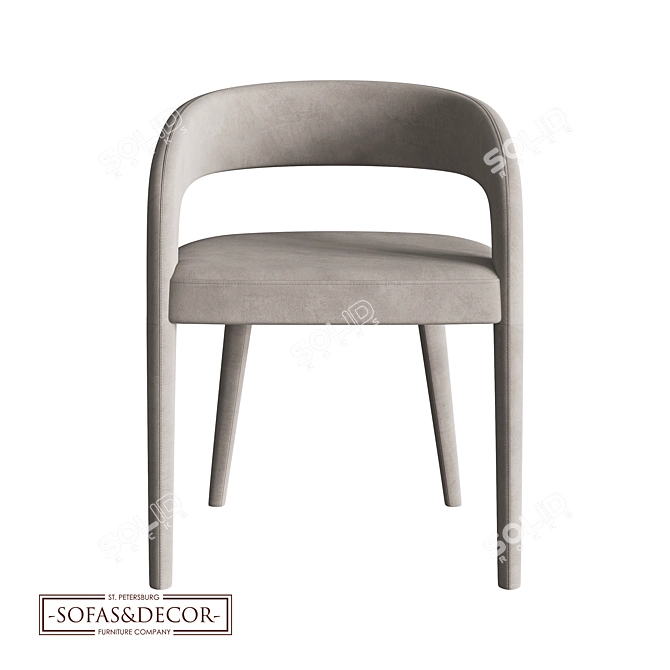 Customizable Ergonomic Velveary Chair 3D model image 3