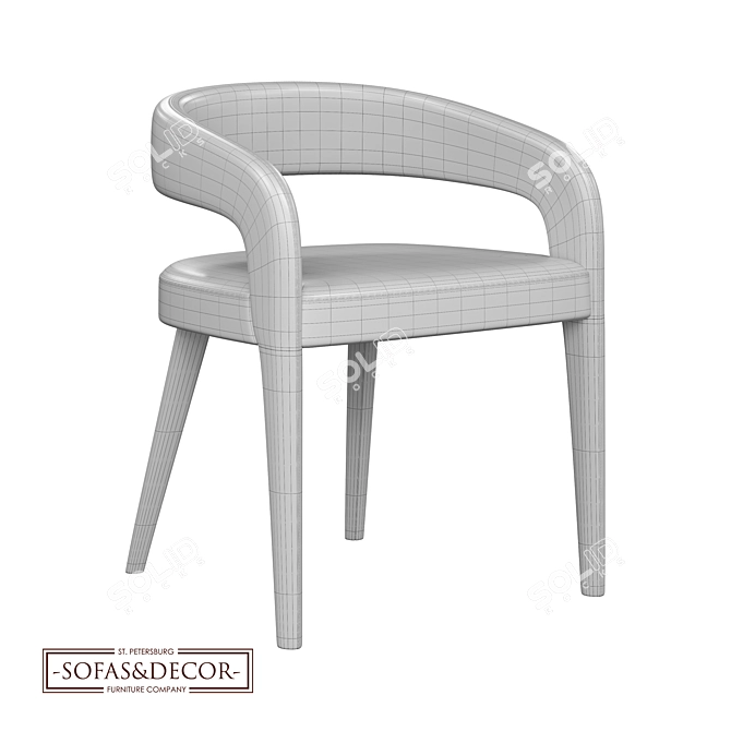 Customizable Ergonomic Velveary Chair 3D model image 4