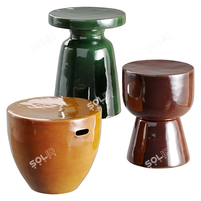 Mesquida Ceramic Side Tables Set 3D model image 2