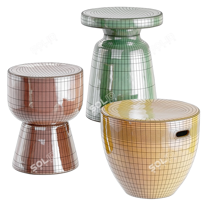 Mesquida Ceramic Side Tables Set 3D model image 1